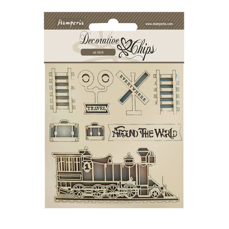 Stamperia Around the World Decorative Chips Train (SCB171) (DISCONTINUED) Stamperia Around the World Decorative Chips Train (SCB171) (DISCONTINUED)
