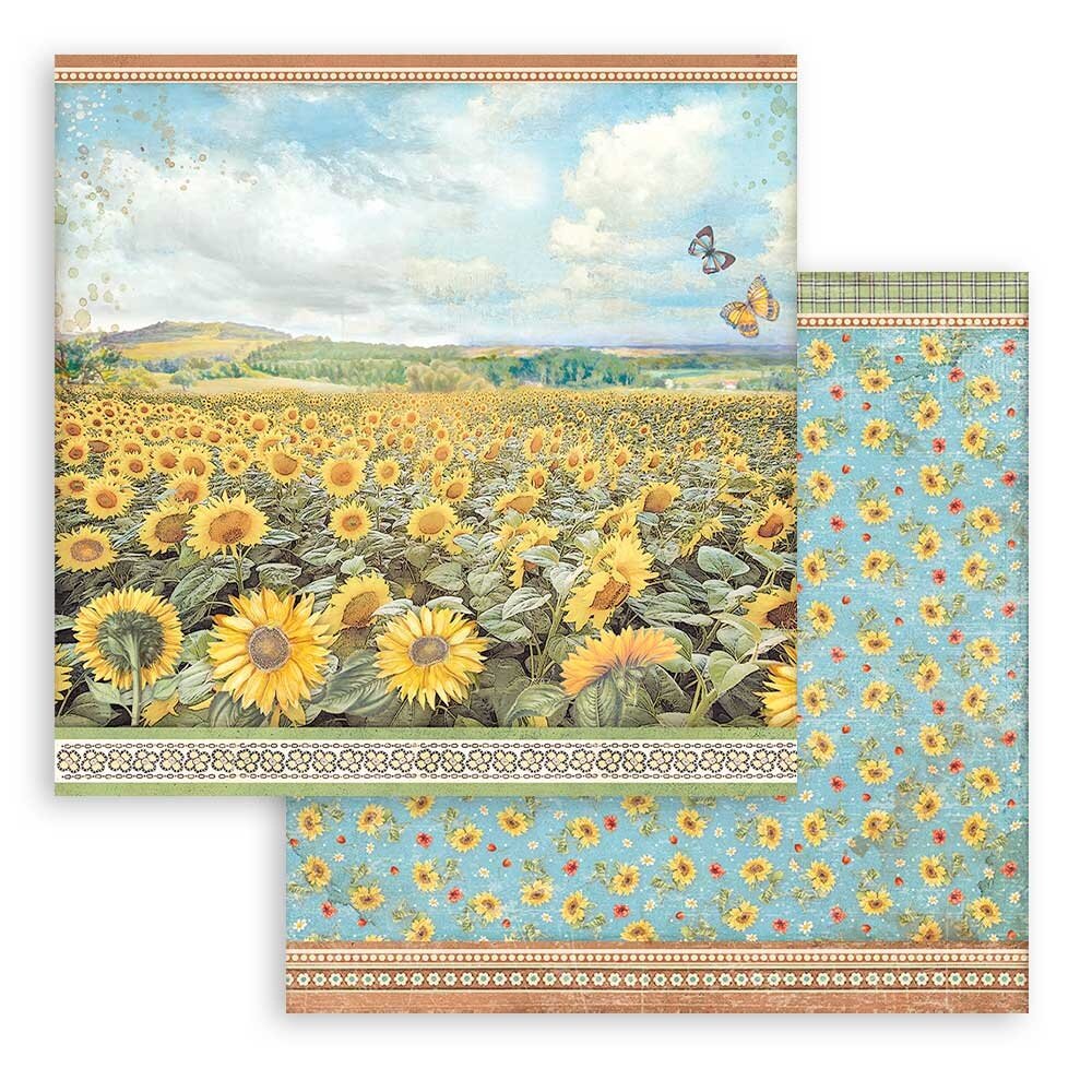 Stamperia Sunflower Art 12x12 Inch Paper Pack (SBBL135) (DISCONTINUED)