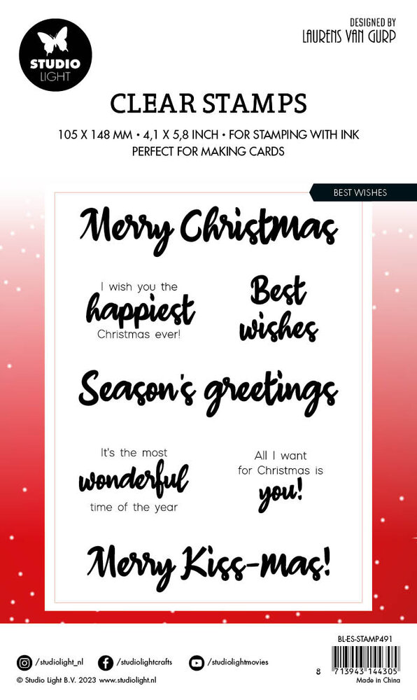 Studio Light Best Wishes Clear Stamps EN (BL-ES-STAMP491) (OUTLET)