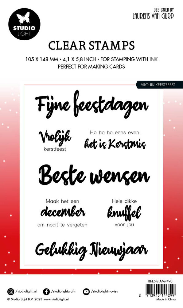 Studio Light Vrolijk Kerstfeest Clear Stamps NL (BL-ES-STAMP490) (OUTLET)