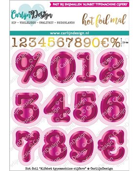 CarlijnDesign Hot Foil Alfabet Typemachine Cijfers (CDHF-0030) (DISCONTINUED)