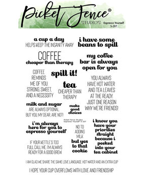 Picket Fence Studios Espresso Yourself 4x6 Inch Clear Stamps (S-207) (OUTLET)