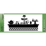 Picket Fence Studios Slim Line Scene Building: Time for Tea 4x10 Inch Metal Dies (SDCS-178) (OUTLET)