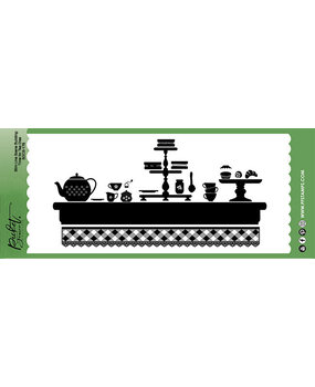 Picket Fence Studios Slim Line Scene Building: Time for Tea 4x10 Inch Metal Dies (SDCS-178) (OUTLET)