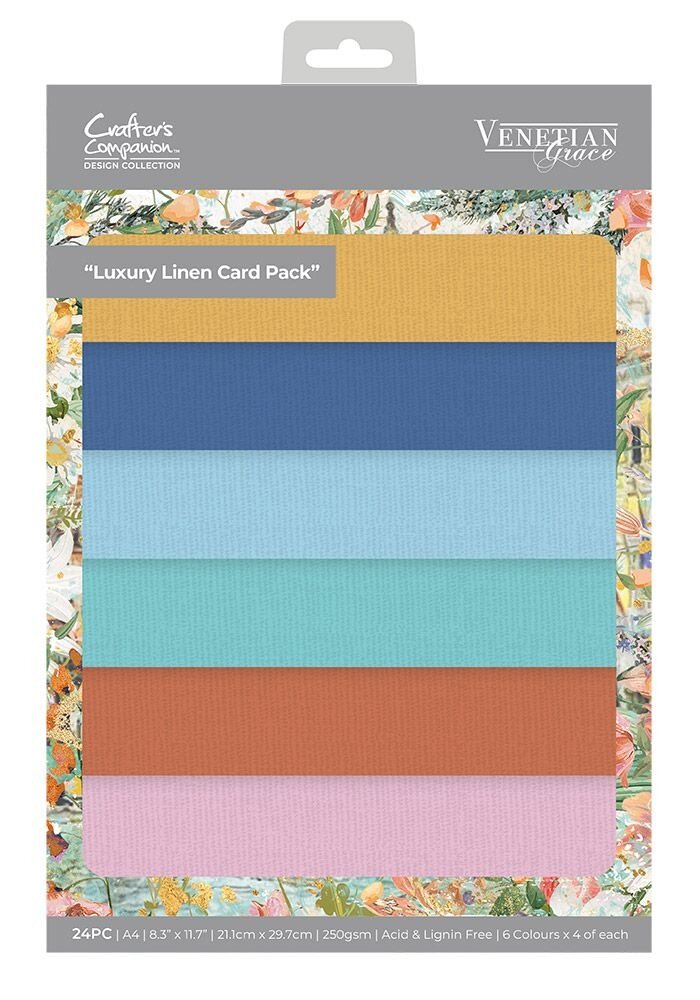 Crafter's Companion Venetian Grace A4 Luxury Linen Card Pack (VEG-LINEN-A4) (OUTLET)