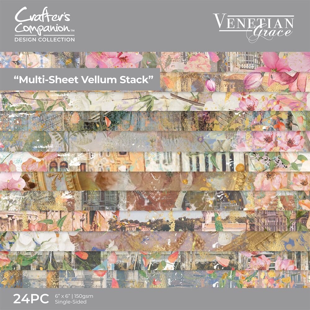 Crafter's Companion Venetian Grace 6x6 Inch Vellum Pad (VEG-VEL6) (OUTLET) Crafter's Companion Venetian Grace 6x6 Inch Vellum Pad (VEG-VEL6) (OUTLET)