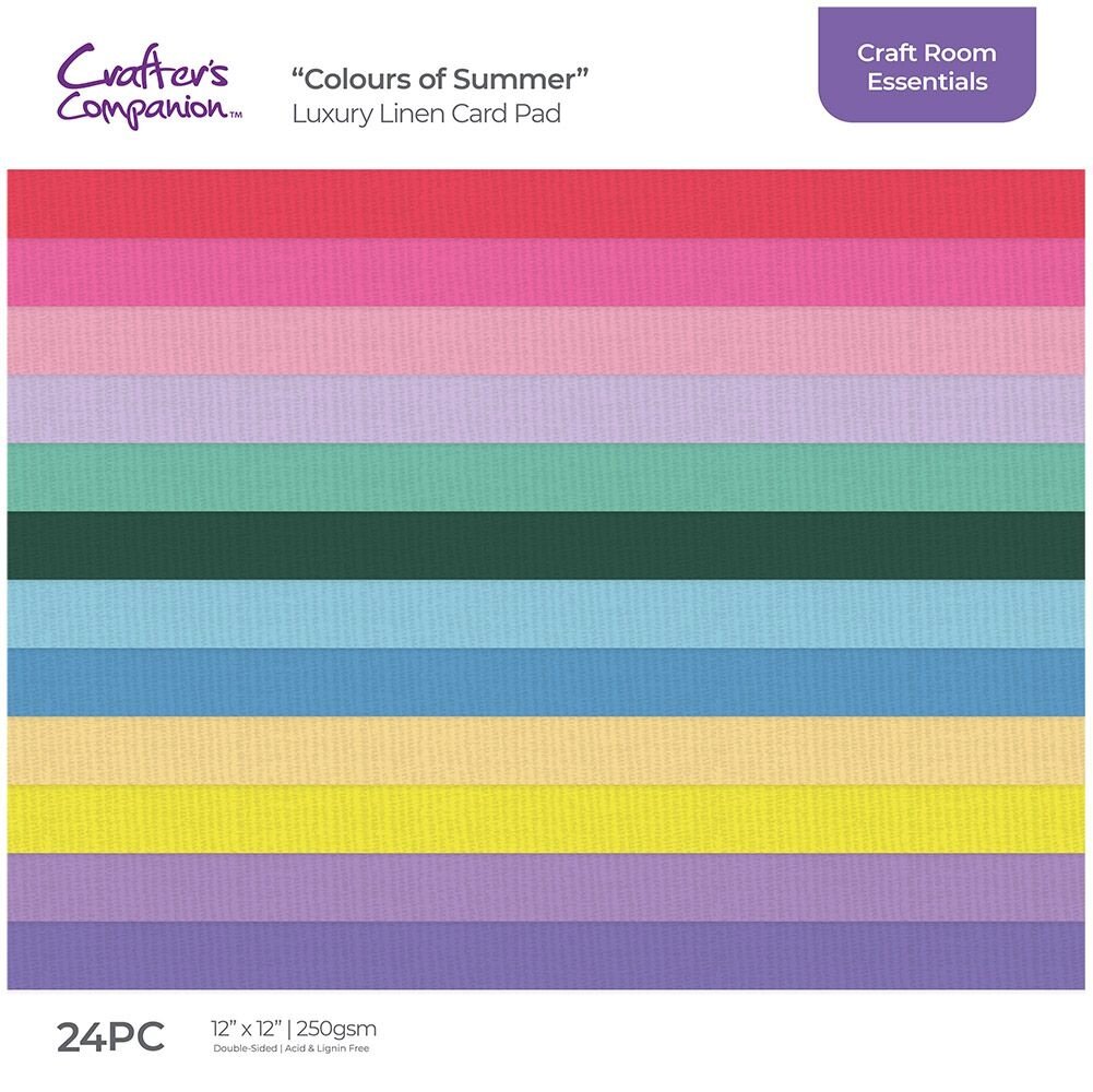 Crafter's Companion Colours of Summer 12x12 Inch Luxury Linen Card Pad (CC-LINEN12-COSU) (OUTLET) Crafter's Companion Colours of Summer 12x12 Inch Luxury Linen Card Pad (CC-LINEN12-COSU) (OUTLET)
