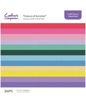 Crafter's Companion Colours of Summer 12x12 Inch Luxury Linen Card Pad (CC-LINEN12-COSU) (OUTLET)