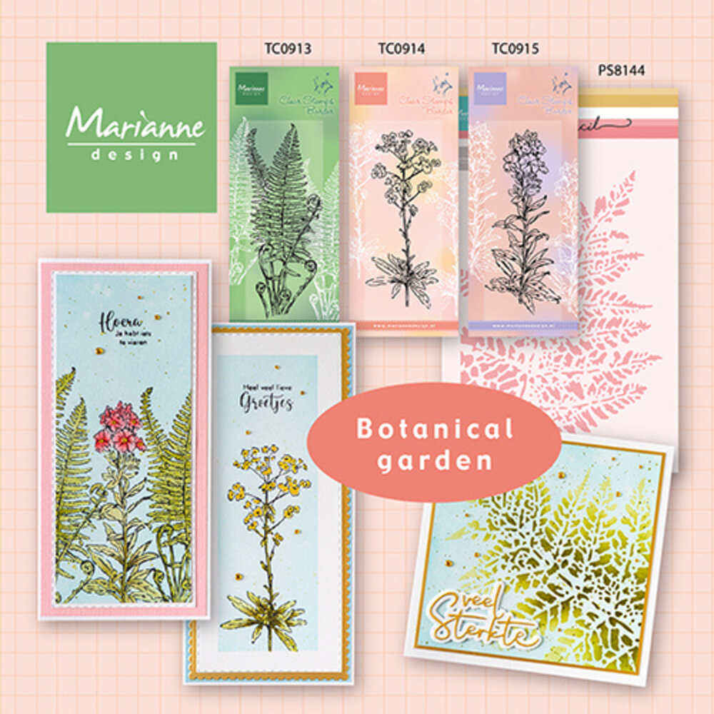 Marianne Design Clear Stamps Borders Tiny's Euphorbia (TC0914) (DISCONTINUED)