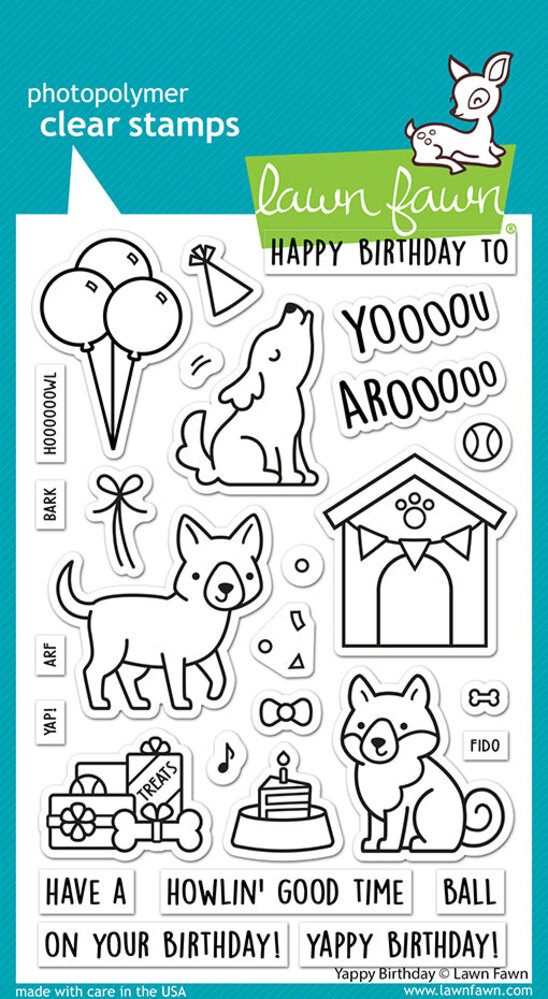 Lawn Fawn Yappy Birthday Clear Stamps (LF3158) (DISCONTINUED) Lawn Fawn Yappy Birthday Clear Stamps (LF3158) (DISCONTINUED)