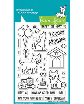 Lawn Fawn Yappy Birthday Clear Stamps (LF3158) (DISCONTINUED) Lawn Fawn Yappy Birthday Clear Stamps (LF3158) (DISCONTINUED)