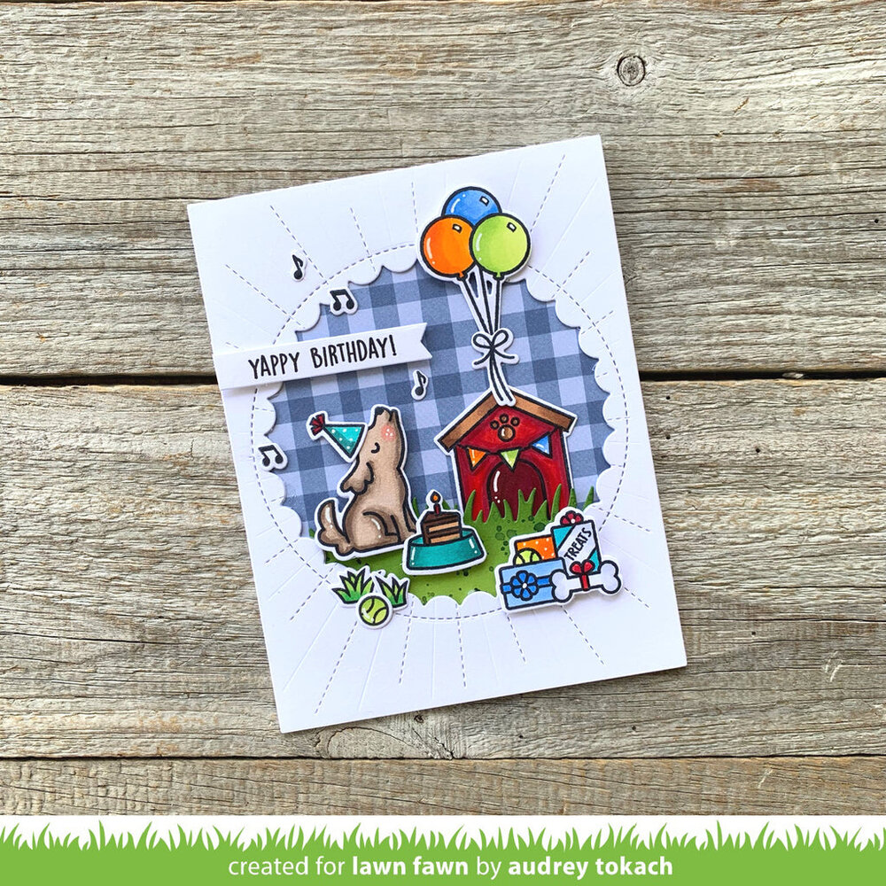 Lawn Fawn Yappy Birthday Clear Stamps (LF3158) (DISCONTINUED) Lawn Fawn Yappy Birthday Clear Stamps (LF3158) (DISCONTINUED)