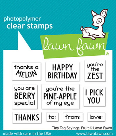 Lawn Fawn Tiny Tags Sayings: Fruit Clear Stamps (LF3171) (OUTLET)