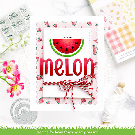 Lawn Fawn Tiny Tags Sayings: Fruit Clear Stamps (LF3171) (OUTLET)