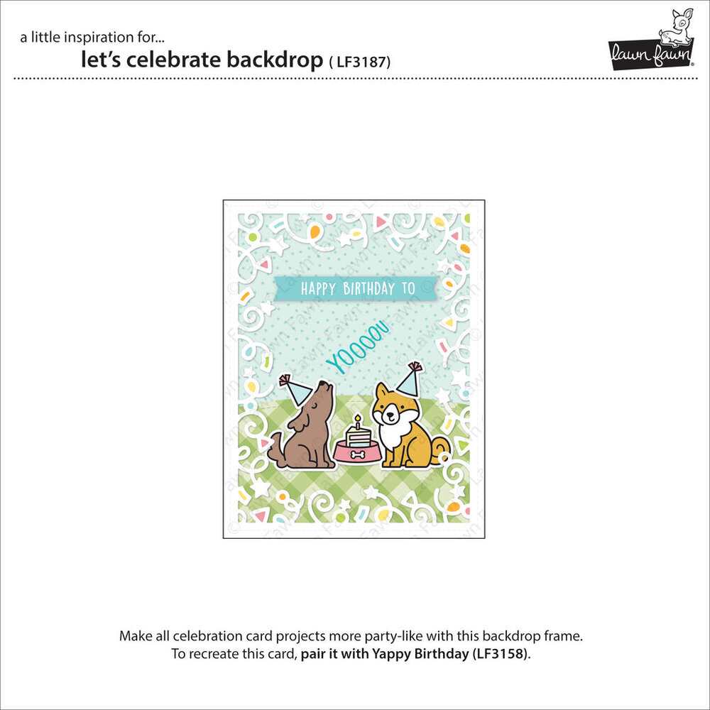 Lawn Fawn Let's Celebrate Backdrop Lawn Cuts Dies (LF3187) (OUTLET)