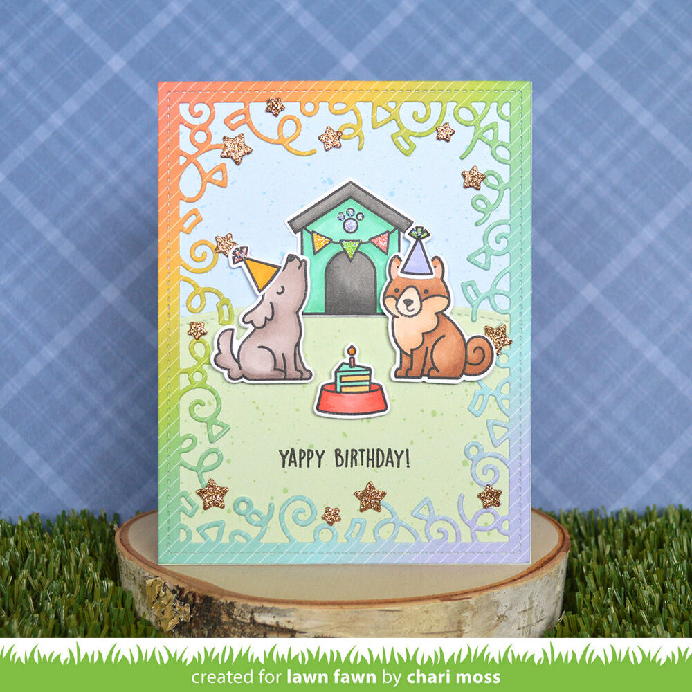 Lawn Fawn Let's Celebrate Backdrop Lawn Cuts Dies (LF3187) (OUTLET)