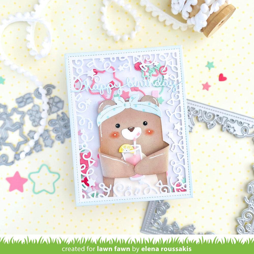 Lawn Fawn Let's Celebrate Backdrop Lawn Cuts Dies (LF3187) (OUTLET)