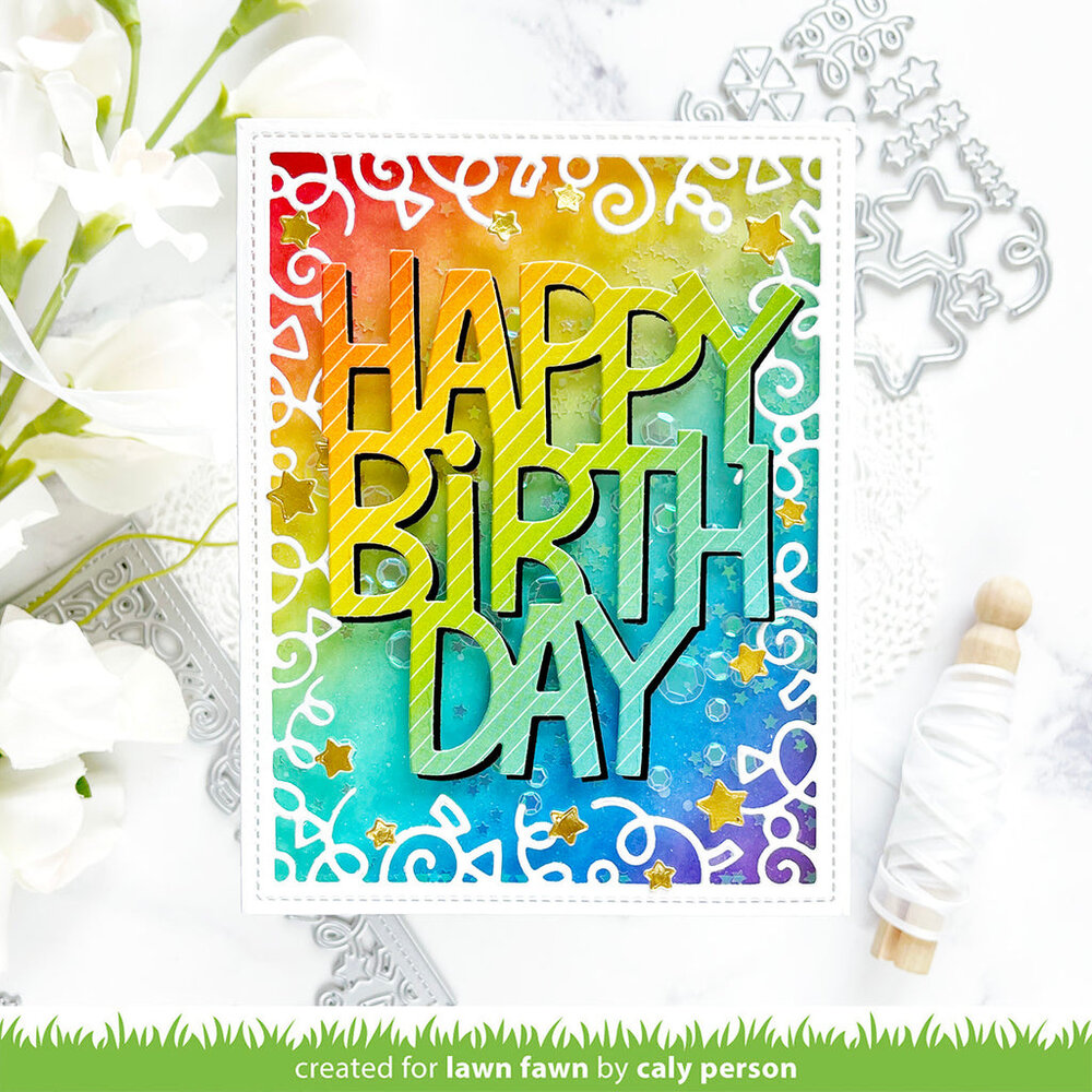 Lawn Fawn Let's Celebrate Backdrop Lawn Cuts Dies (LF3187) (OUTLET)