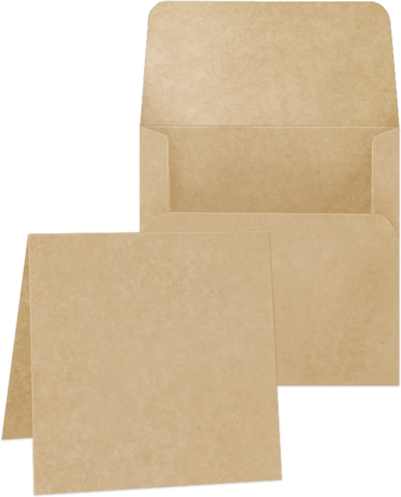 Graphic 45 Square Cards 5 1/4x5 1/4 Inch with Envelopes - Kraft (4502656) (OUTLET)