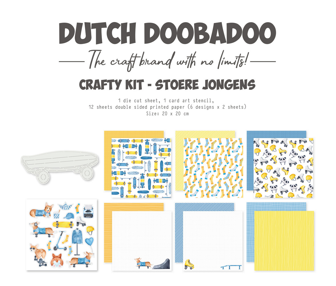 Dutch Doobadoo Crafty Kit Stoere Jongens (473.005.046) (DISCONTINUED)