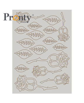 Pronty Crafts Grey Chipboard A5 Roses (492.001.044) (DISCONTINUED)
