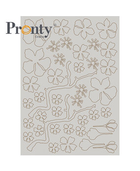 Pronty Crafts Grey Chipboard A4 Layered Cherry Blossom (492.001.042) (DISCONTINUED)