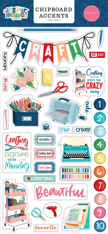 Carta Bella Happy Crafting Chipboard Accents (CBHCR157021) (OUTLET)