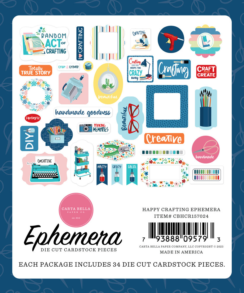 Carta Bella Happy Crafting Ephemera (CBHCR157024) (DISCONTINUED)
