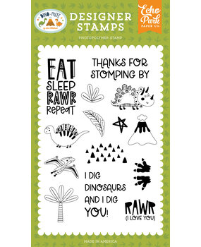 Echo Park Eat Sleep Rawr Designer Stamps (DM321040) (DISCONTINUED) Echo Park Eat Sleep Rawr Designer Stamps (DM321040) (DISCONTINUED)