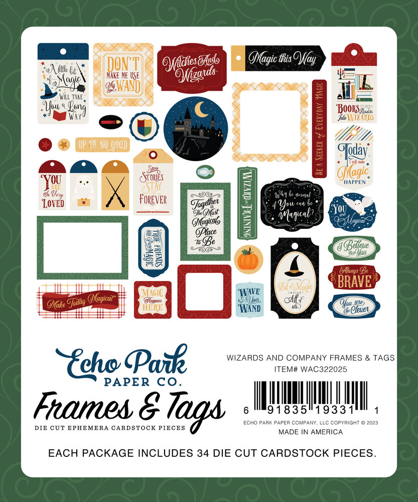 Echo Park Wizards And Company Frames & Tags (WAC322025) (DISCONTINUED)