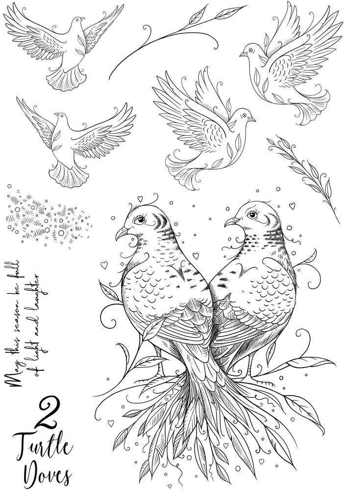 Pink Ink Designs Two Turtle Doves A5 Clear Stamps (PI218) (OUTLET) Pink Ink Designs Two Turtle Doves A5 Clear Stamps (PI218) (OUTLET)