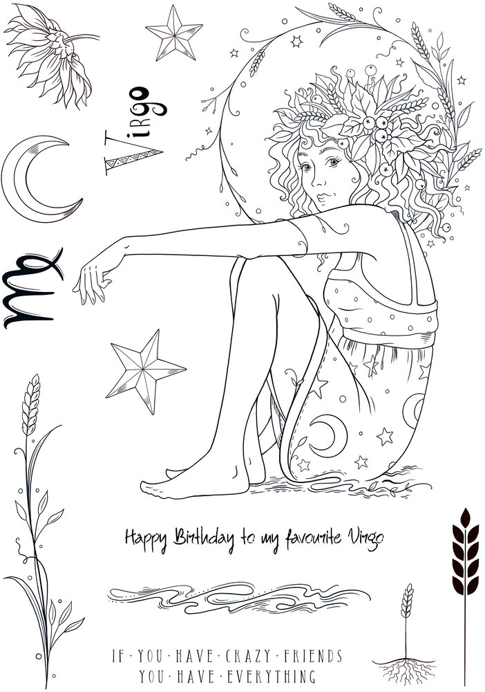 Pink Ink Designs Virgo "Kindness" A5 Clear Stamps (PI231) (OUTLET)