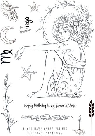 Pink Ink Designs Virgo "Kindness" A5 Clear Stamps (PI231) (OUTLET)