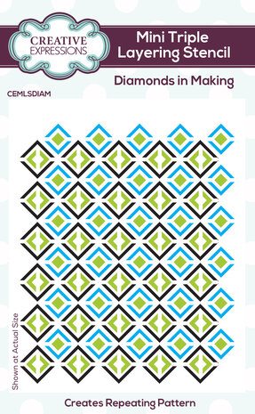 Creative Expressions Mini Triple Layering Stencil Diamonds in Making (CEMLSDIAM) (OUTLET)
