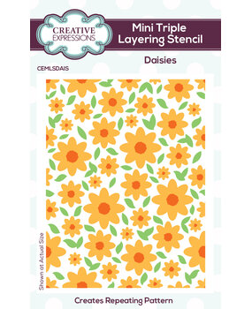 Creative Expressions Mini Triple Layering Stencil Daisies (CEMLSDAIS) (OUTLET)
