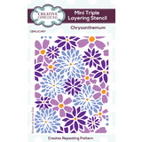 Creative Expressions Mini Triple Layering Stencil Chrysanthemum (CEMLSCHRY) (OUTLET)