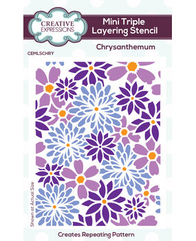 Creative Expressions Mini Triple Layering Stencil Chrysanthemum (CEMLSCHRY) (OUTLET)