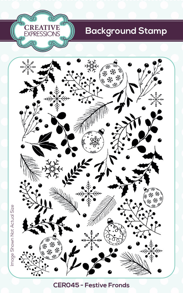 Creative Expressions Background Stamp A6 Festive Fronds (CER045) (OUTLET)