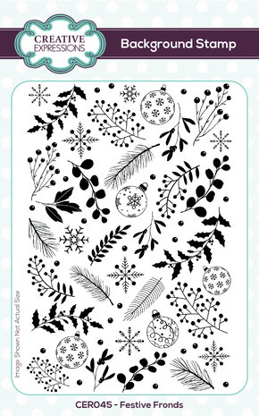 Creative Expressions Background Stamp A6 Festive Fronds (CER045) (OUTLET)