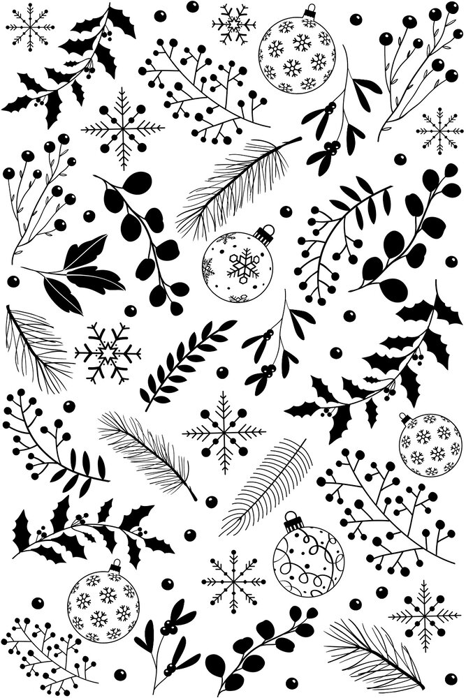 Creative Expressions Background Stamp A6 Festive Fronds (CER045) (OUTLET)