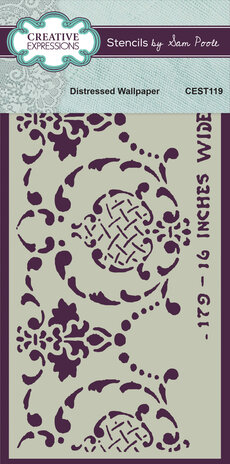 Creative Expressions Sam Poole Stencil 4x8 Inch Distressed Wallpaper (CEST119) (OUTLET) Creative Expressions Sam Poole Stencil 4x8 Inch Distressed Wallpaper (CEST119) (OUTLET)