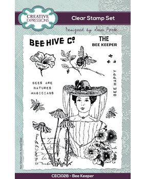 Creative Expressions Sam Poole Clear Stamp A6 Bee Keeper (CEC1028) (OUTLET)