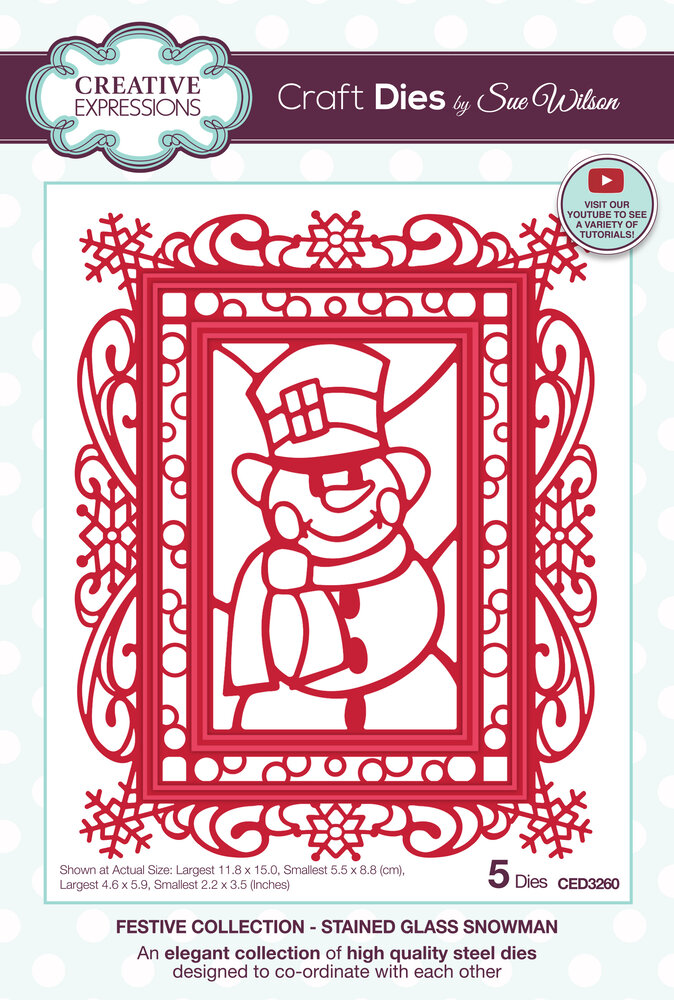 Creative Expressions Sue Wilson Craft Die Festive Stained Glass Snowman (CED3260) (OUTLET) Creative Expressions Sue Wilson Craft Die Festive Stained Glass Snowman (CED3260) (OUTLET)