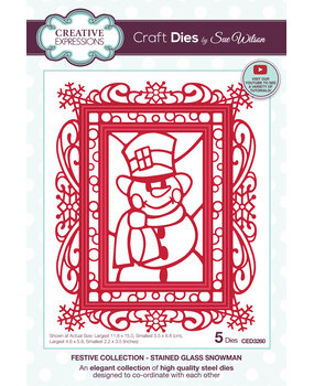 Creative Expressions Sue Wilson Craft Die Festive Stained Glass Snowman (CED3260) (OUTLET) Creative Expressions Sue Wilson Craft Die Festive Stained Glass Snowman (CED3260) (OUTLET)