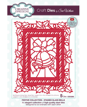 Creative Expressions Sue Wilson Craft Die Festive Stained Glass Bells (CED3265) (OUTLET)