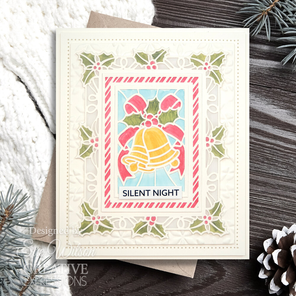 Creative Expressions Sue Wilson Craft Die Festive Stained Glass Bells (CED3265) (OUTLET)