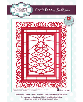 Creative Expressions Sue Wilson Craft Die Festive Stained Glass Christmas Tree (CED3261) (OUTLET)