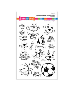 Stampendous Puppy Hugs Faces and Sentiments Clear Stamps (STP-202) (OUTLET)