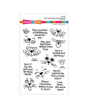 Stampendous Kitty Hugs Faces and Sentiments Clear Stamps (STP-201) (OUTLET)