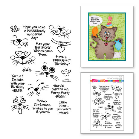 Stampendous Kitty Hugs Faces and Sentiments Clear Stamps (STP-201) (OUTLET)